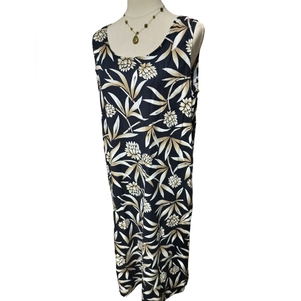 2448) Tahiti Reef Club Sleeveless Floral Maxi Sheath Dress Size XL